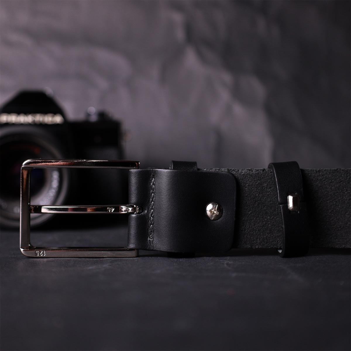 Класичний ремінь брючний для чоловіків з натуральної шкіри GRANDE PELLE Чорний