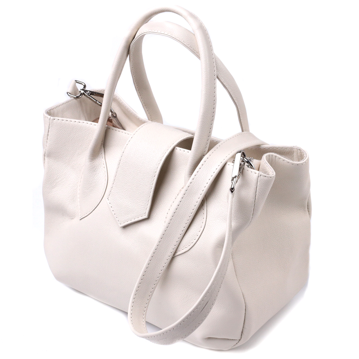 Ділова жіноча сумка з двома ручками з натуральної шкіри Shvigel Бежева