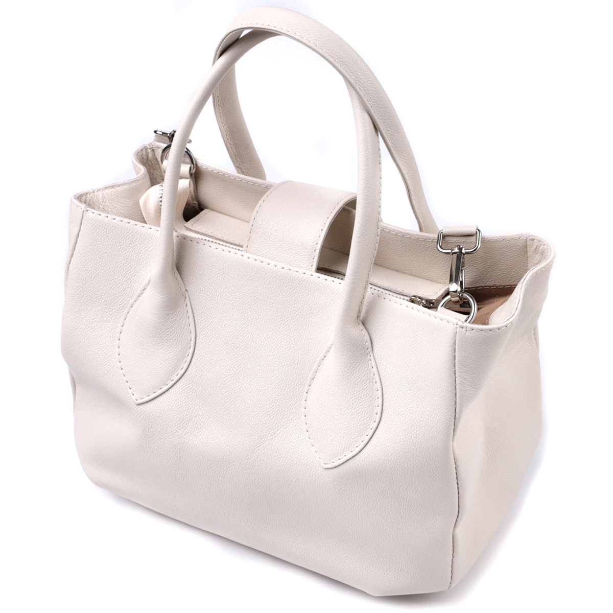 Ділова жіноча сумка з двома ручками з натуральної шкіри Shvigel Бежева