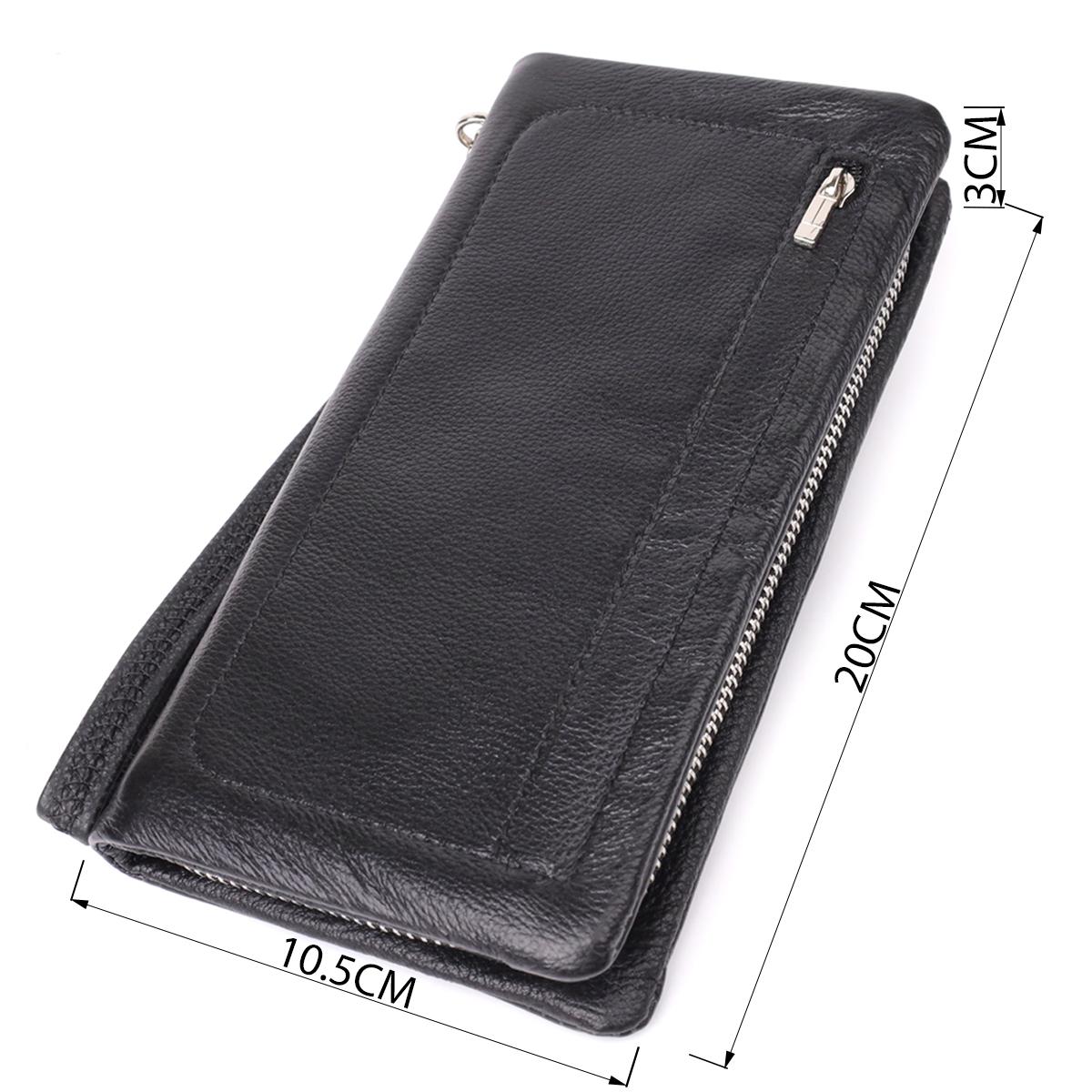 Жіночий шкіряний гаманець-клатч із відділенням під телефон ST Leather Чорний