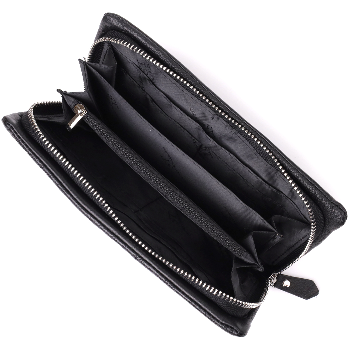 Жіночий шкіряний гаманець-клатч із відділенням під телефон ST Leather Чорний