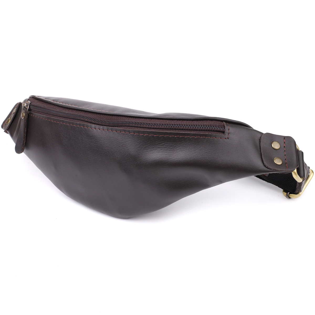 Бананка для чоловіків з гладкої натуральної шкіри Shvigel Коричневий