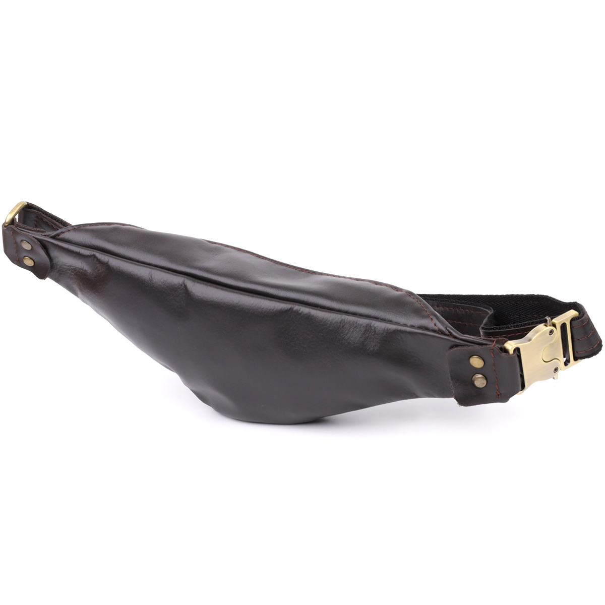 Бананка для чоловіків з гладкої натуральної шкіри Shvigel Коричневий