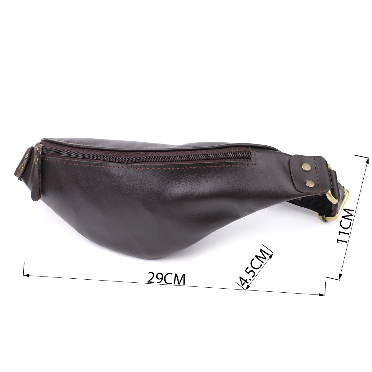 Бананка для чоловіків з гладкої натуральної шкіри Shvigel Коричневий