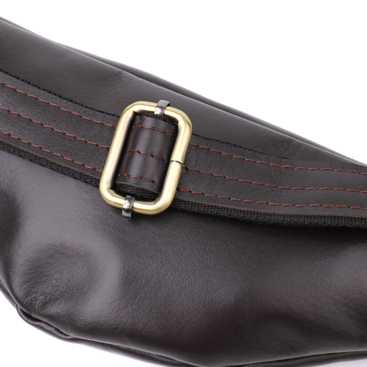 Бананка для чоловіків з гладкої натуральної шкіри Shvigel Коричневий