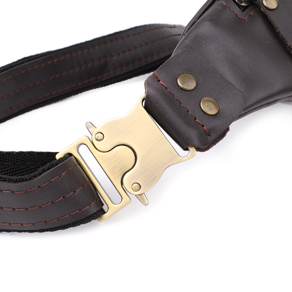 Бананка для чоловіків з гладкої натуральної шкіри Shvigel Коричневий