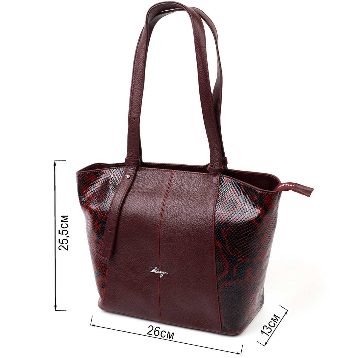Оригінальна сумка жіноча KARYA шкіряна Бордовий