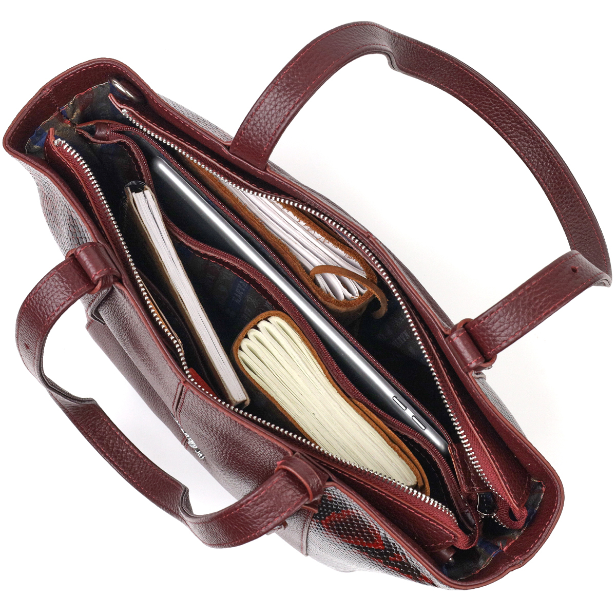 Оригінальна сумка жіноча KARYA шкіряна Бордовий