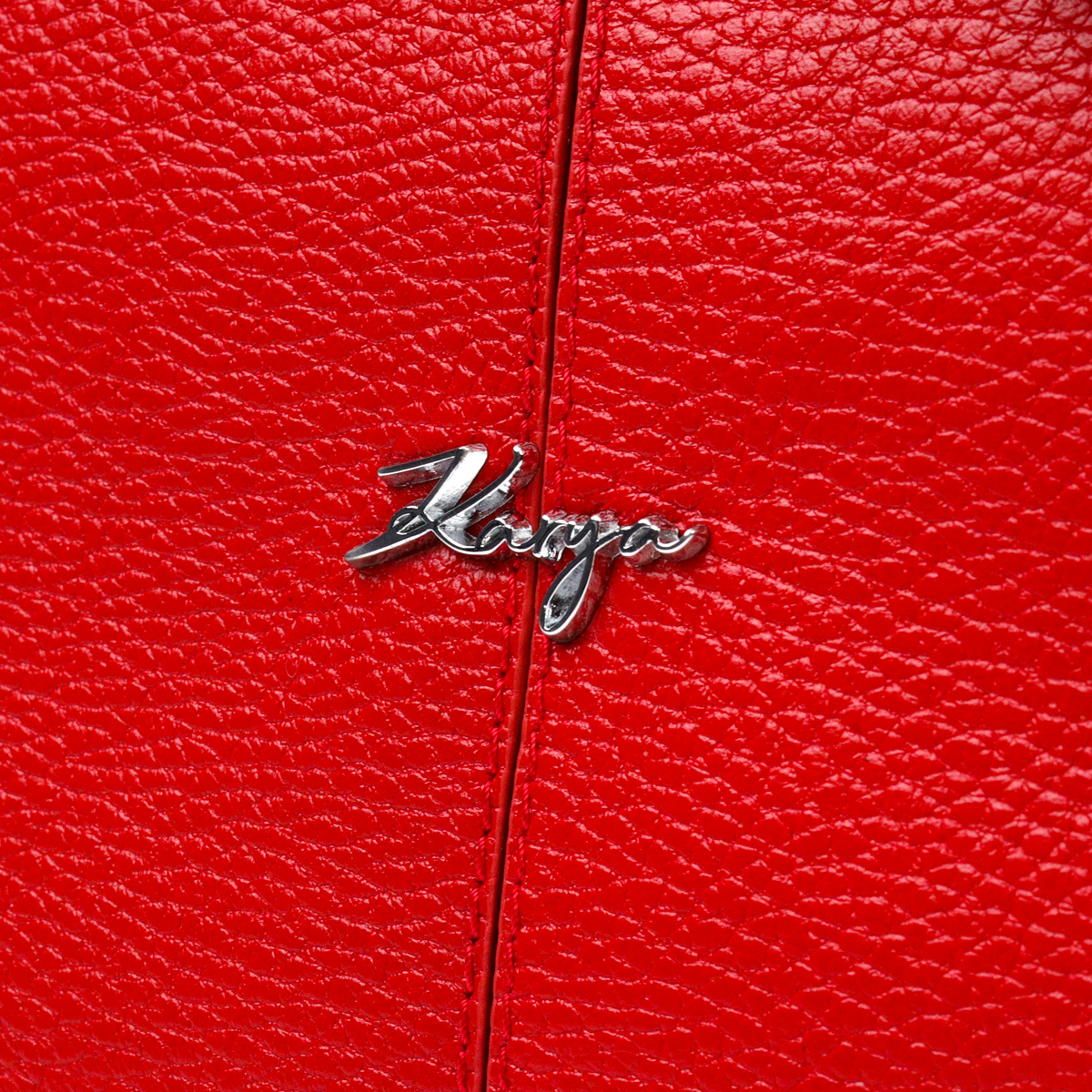 Деловая женская сумка с ручками KARYA кожаная Красный