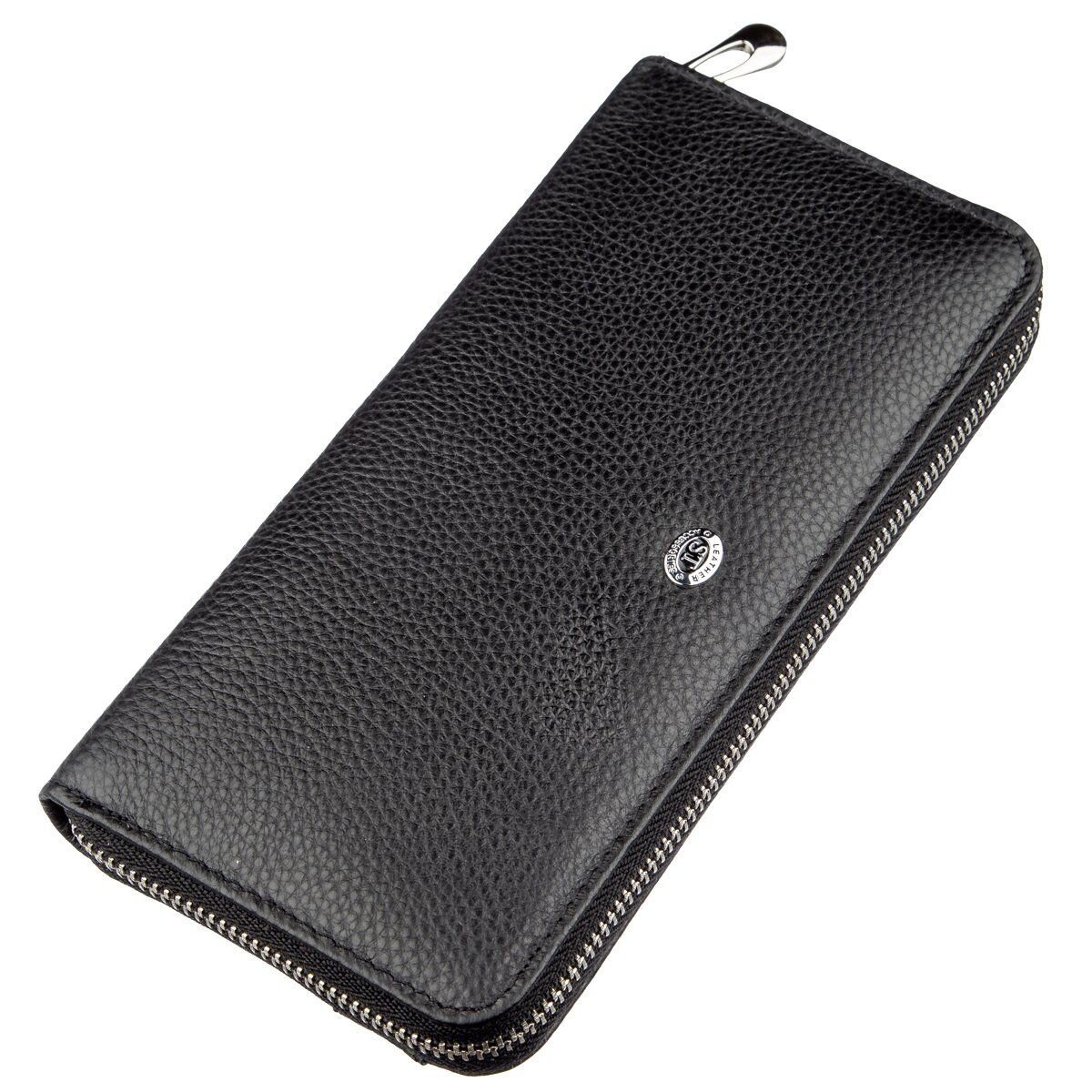Жіночий клатч на блискавки ST Leather Чорний