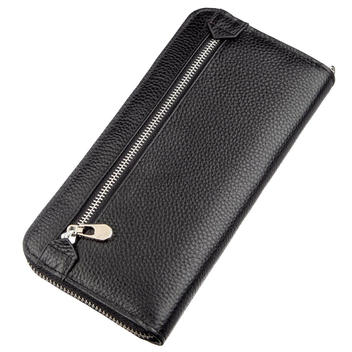 Жіночий клатч на блискавки ST Leather Чорний
