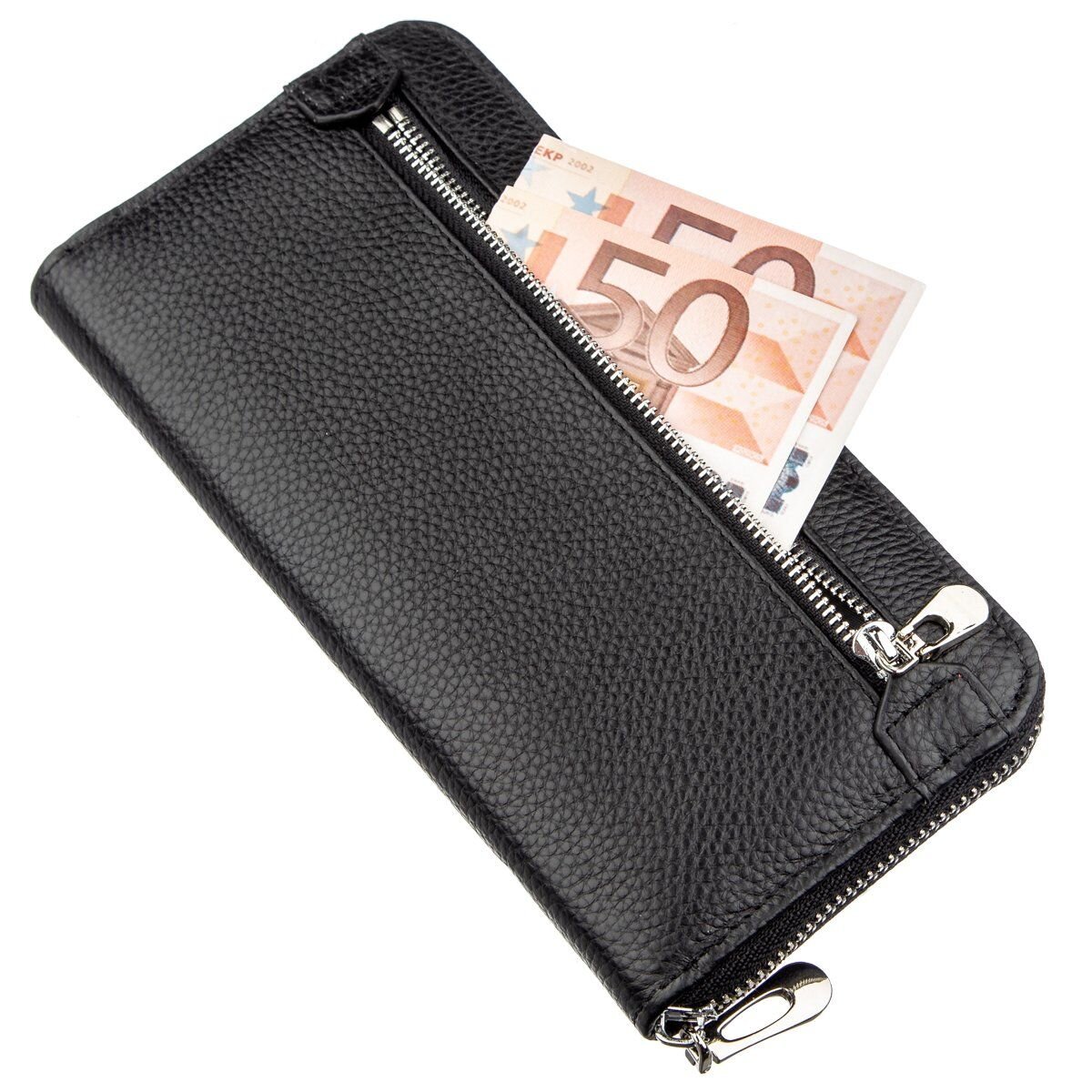 Жіночий клатч на блискавки ST Leather Чорний