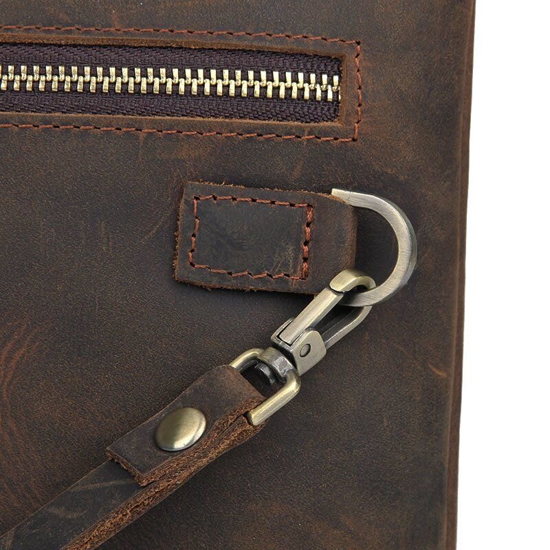 Красива барсетка чоловіча в шкірі Crazy horse Vintage Коричнева