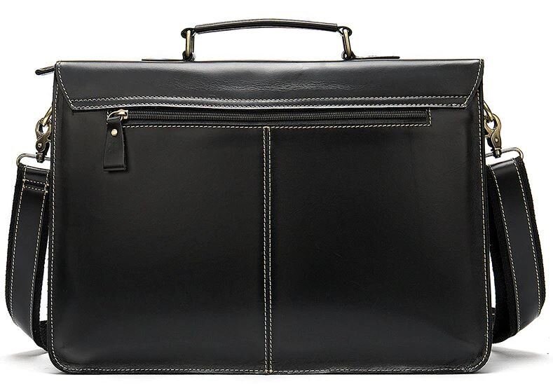Портфель чоловічий зі шкіри на плече Vintage Чорний