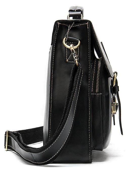 Портфель чоловічий зі шкіри на плече Vintage Чорний