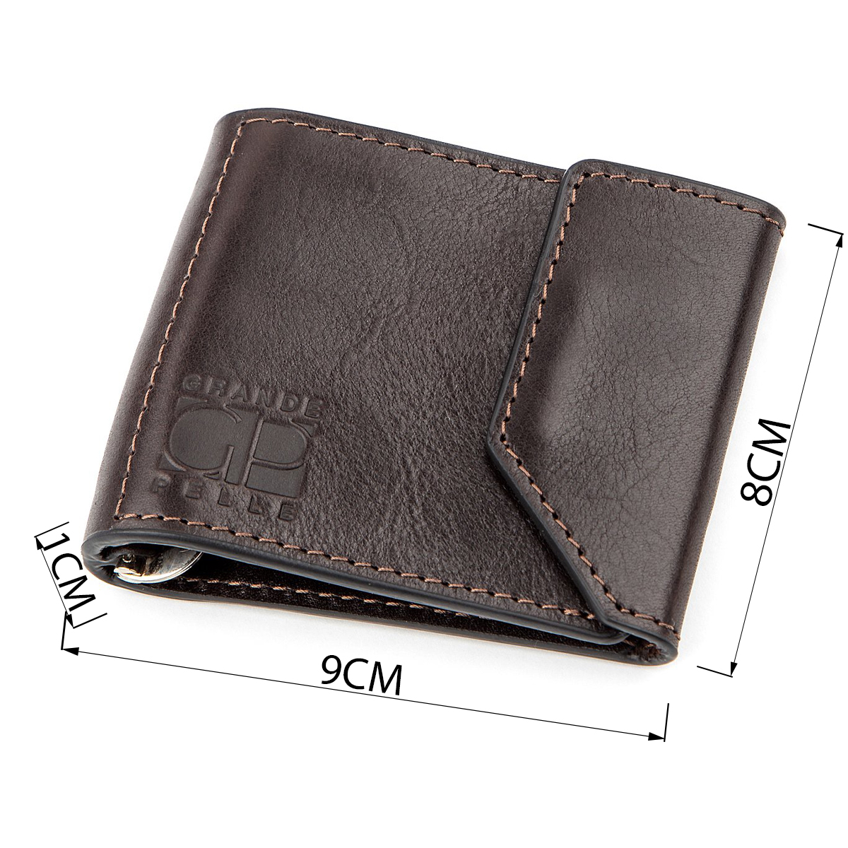 Затискач для грошей GRANDE PELLE Темно-коричневий