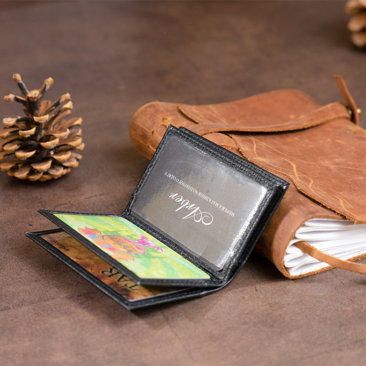 Візитниця-книжка ST Leather Чорна