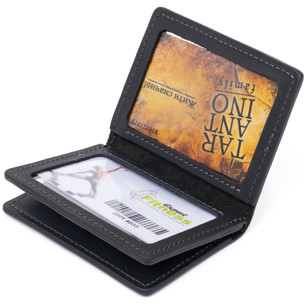 Візитниця з обкладинкою для ID-паспорта з натуральної шкіри GRANDE PELLE Чорна