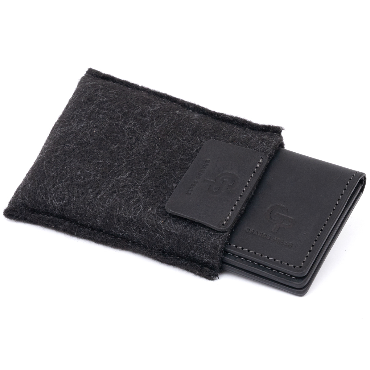 Візитниця з обкладинкою для ID-паспорта з натуральної шкіри GRANDE PELLE Чорна