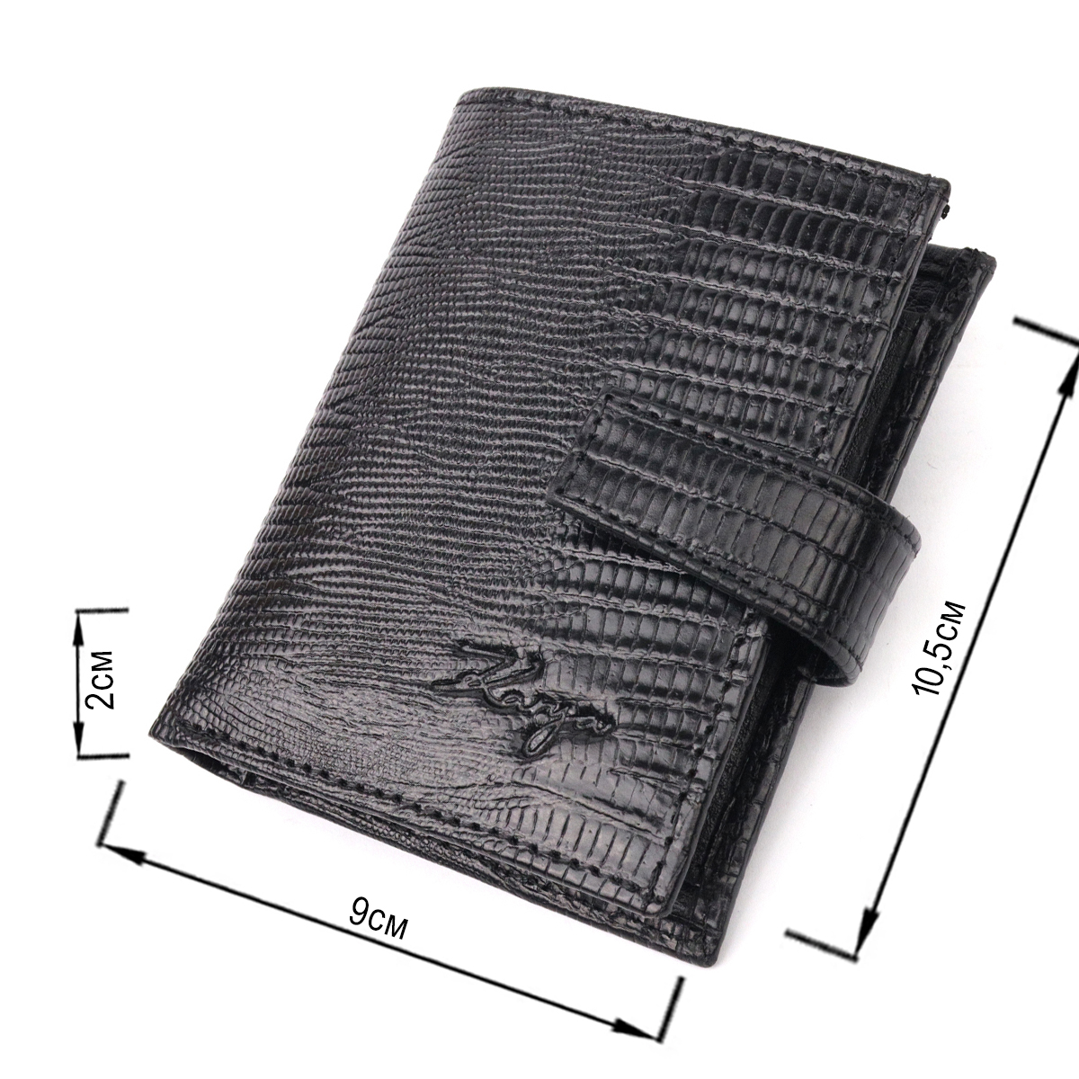 Практичный вертикальный небольшой мужской кошелек из фактурной кожи KARYA Черный