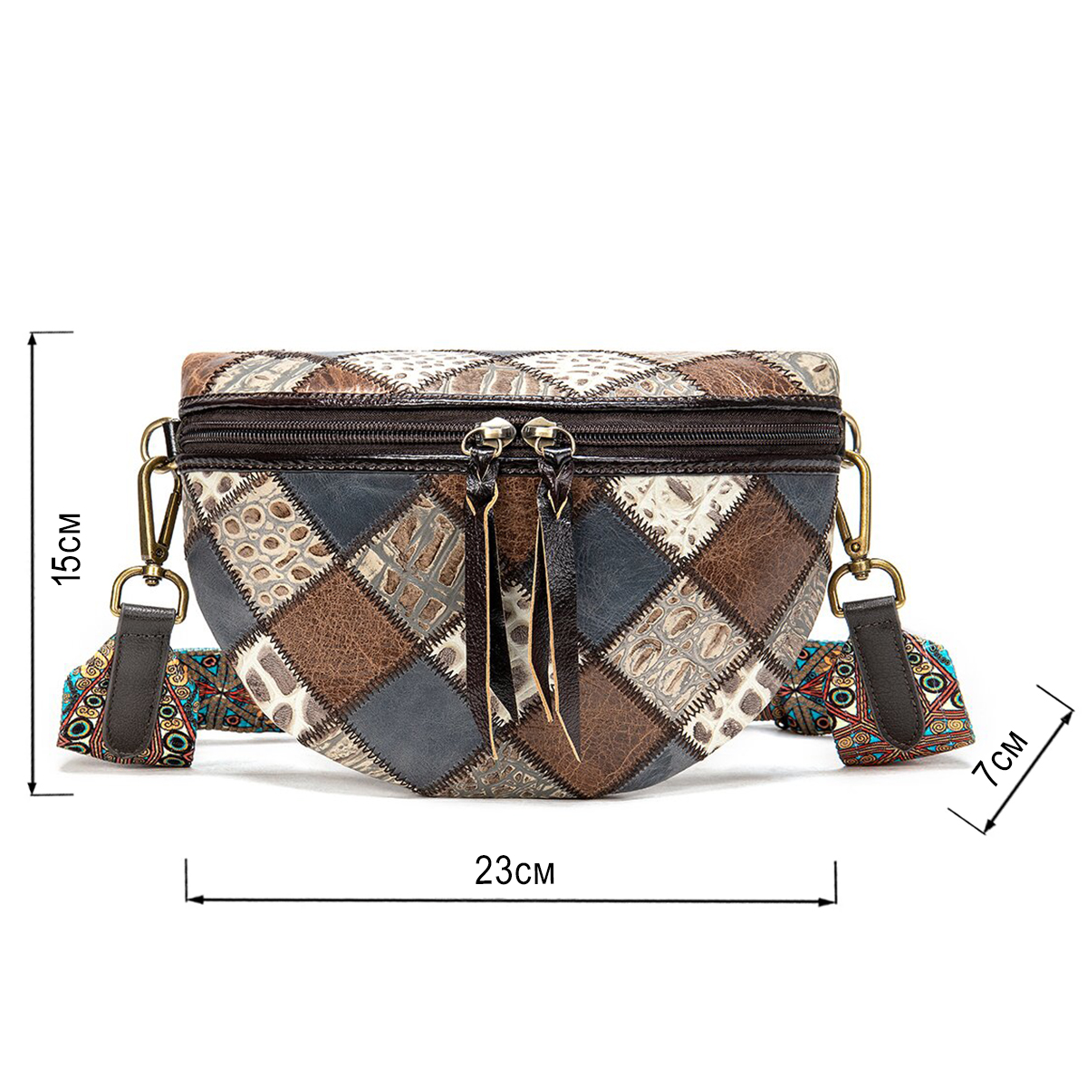 Жіноча поясна шкіряна сумка Vintage Різнокольорова