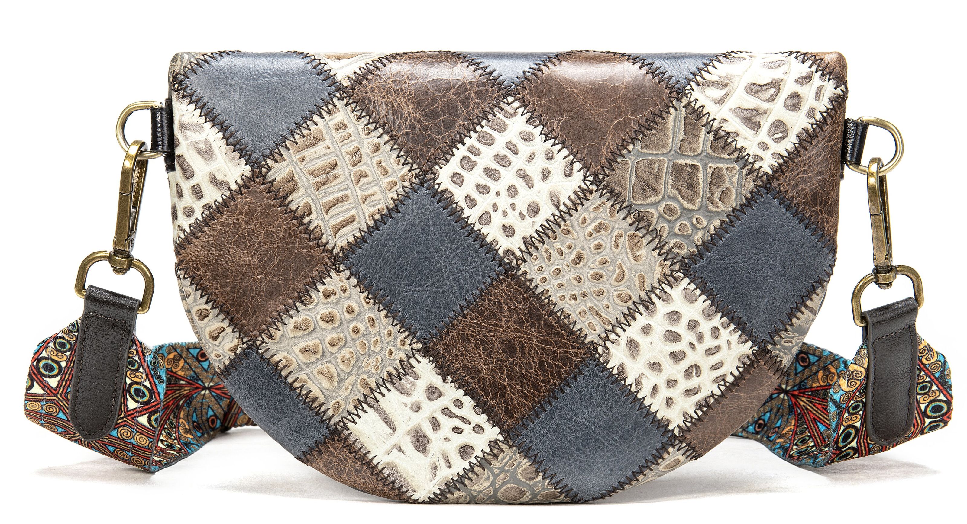 Жіноча поясна шкіряна сумка Vintage Різнокольорова