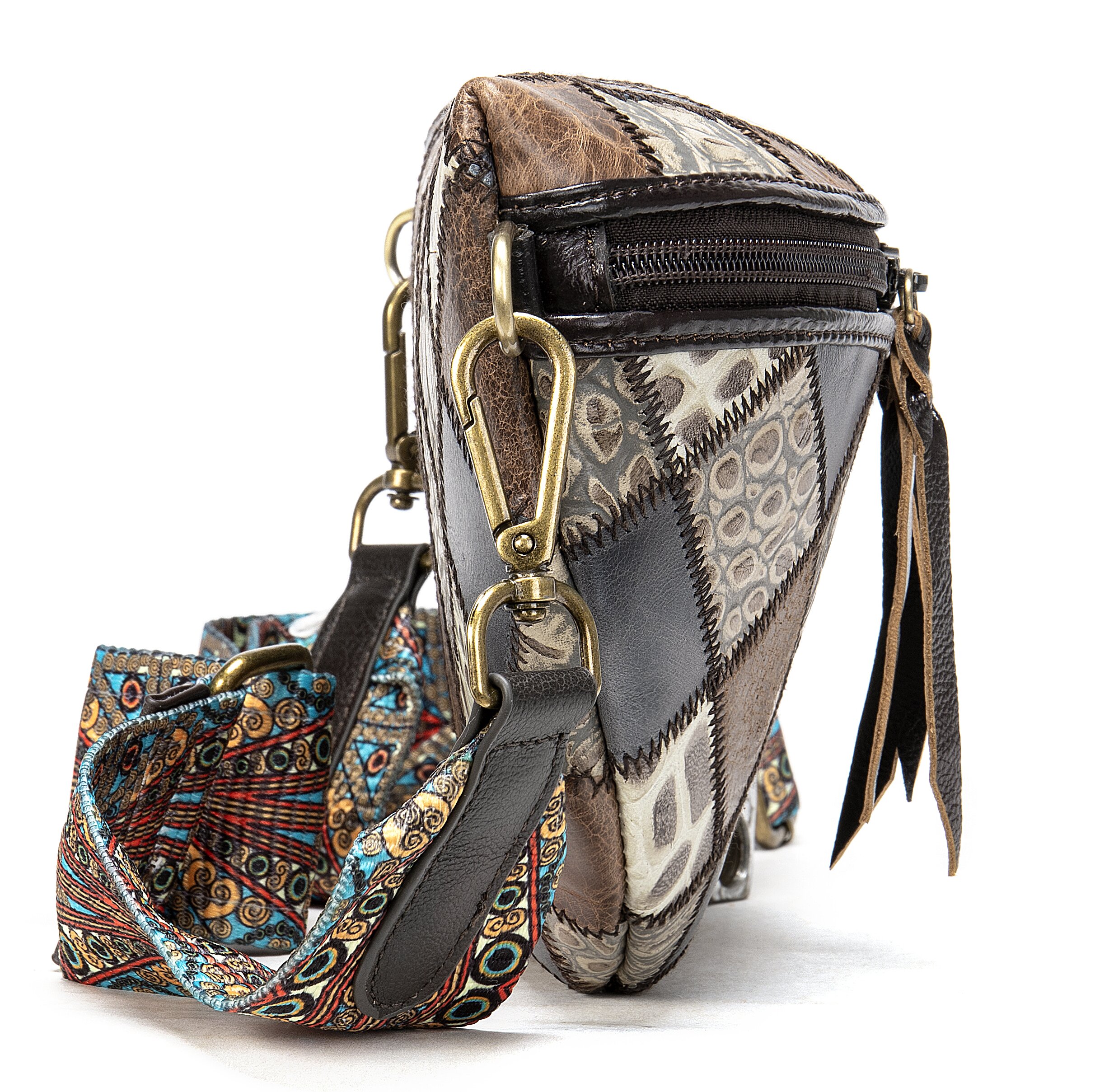 Жіноча поясна шкіряна сумка Vintage Різнокольорова