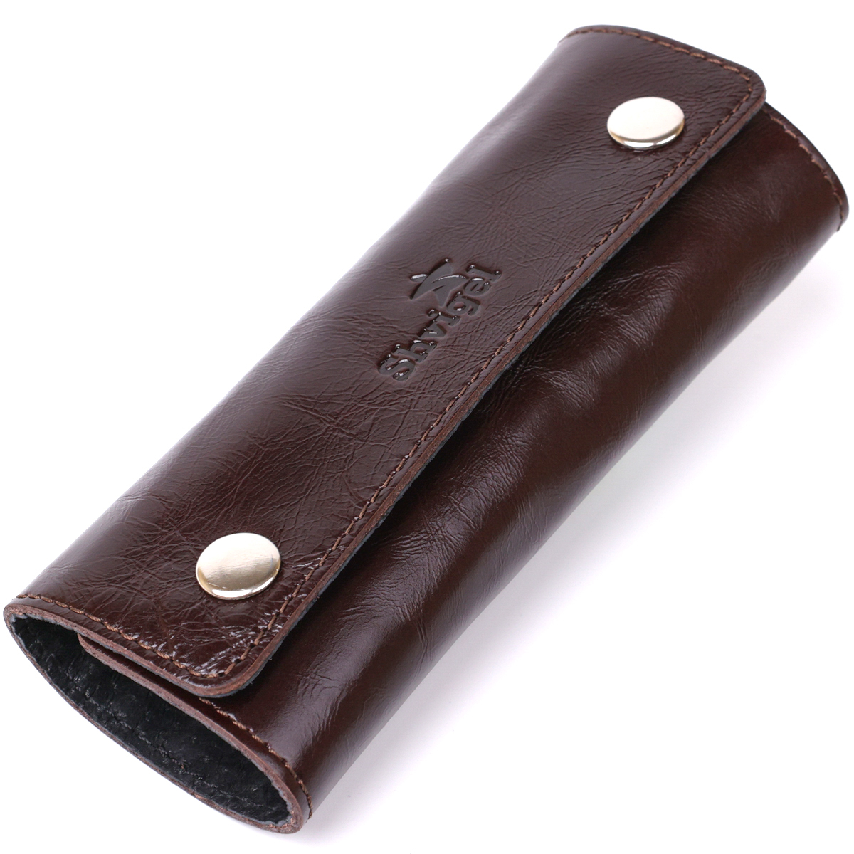 Зручна шкіряна ключниця Shvigel Коричневий