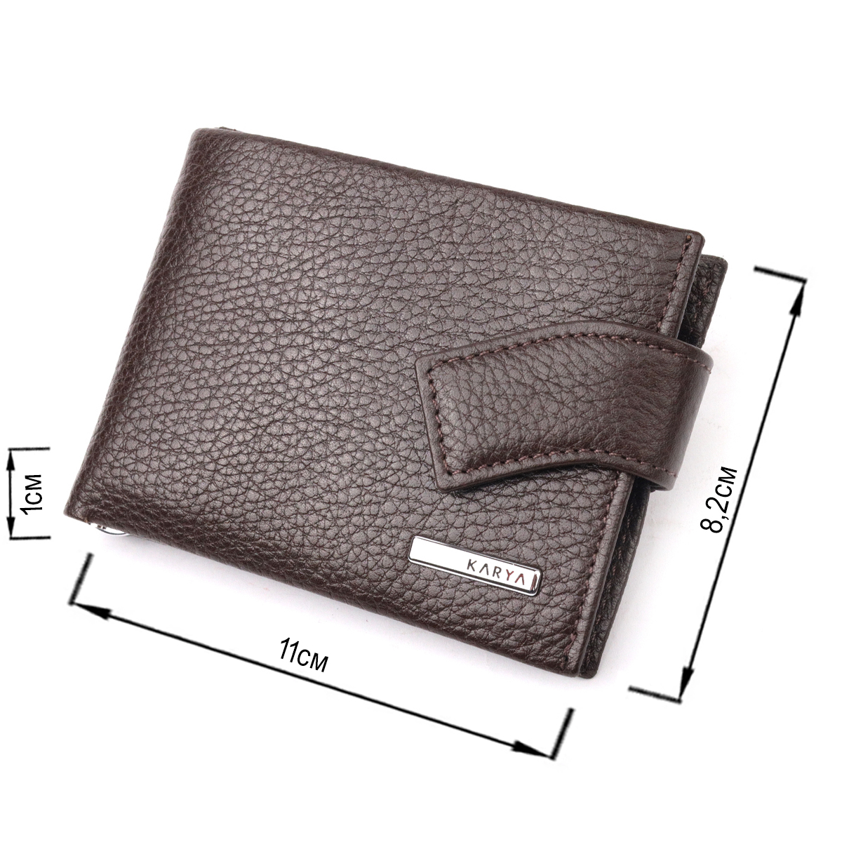 Практичный мужской зажим из натуральной кожи KARYA Коричневый