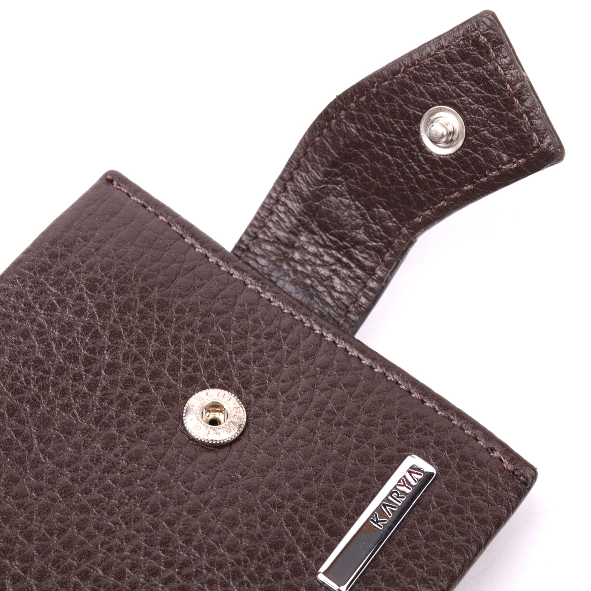 Практичный мужской зажим из натуральной кожи KARYA Коричневый