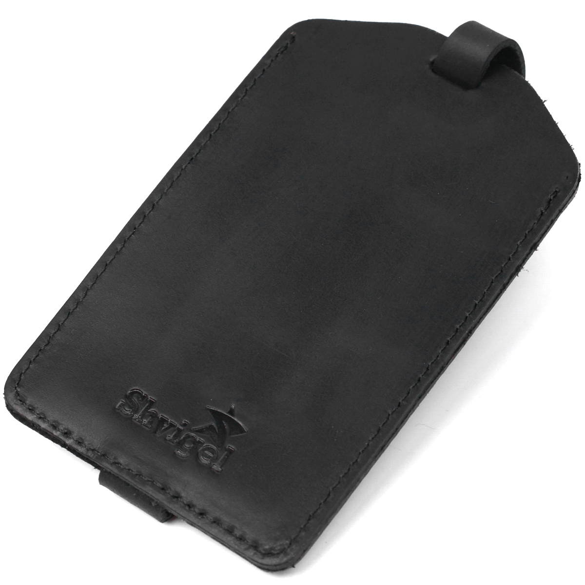 Бирка на чемодан из натуральной кожи Shvigel Черный