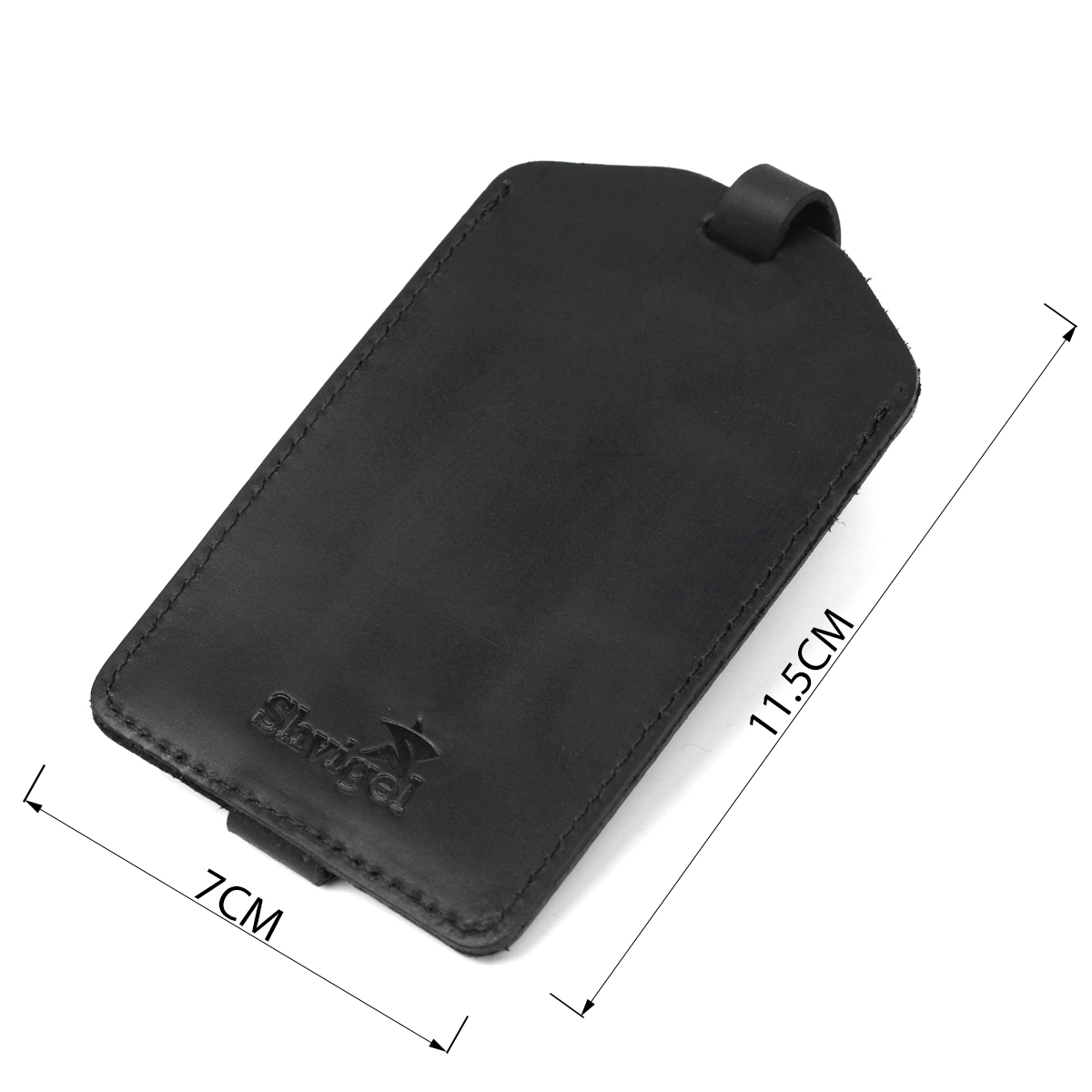 Бирка на чемодан из натуральной кожи Shvigel Черный