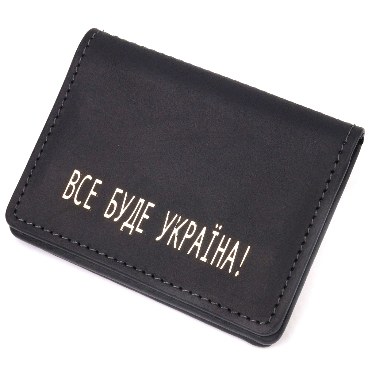 Містка обкладинка на автодокументи у вінтажній шкірі Україна GRANDE PELLE Чорна