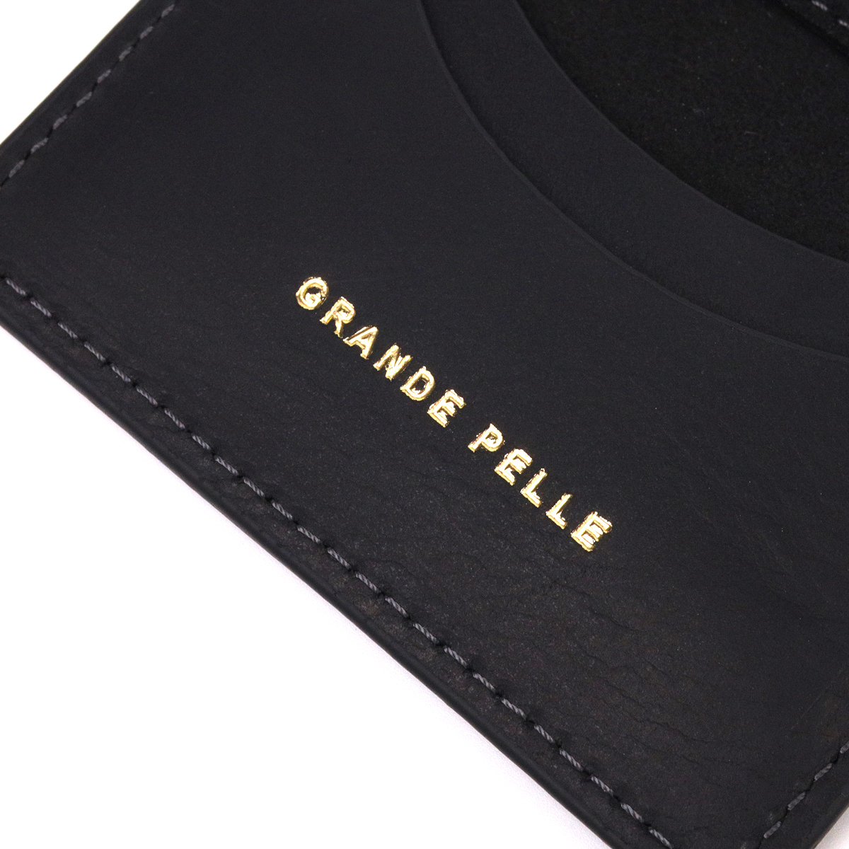 Містка обкладинка на автодокументи у вінтажній шкірі Україна GRANDE PELLE Чорна