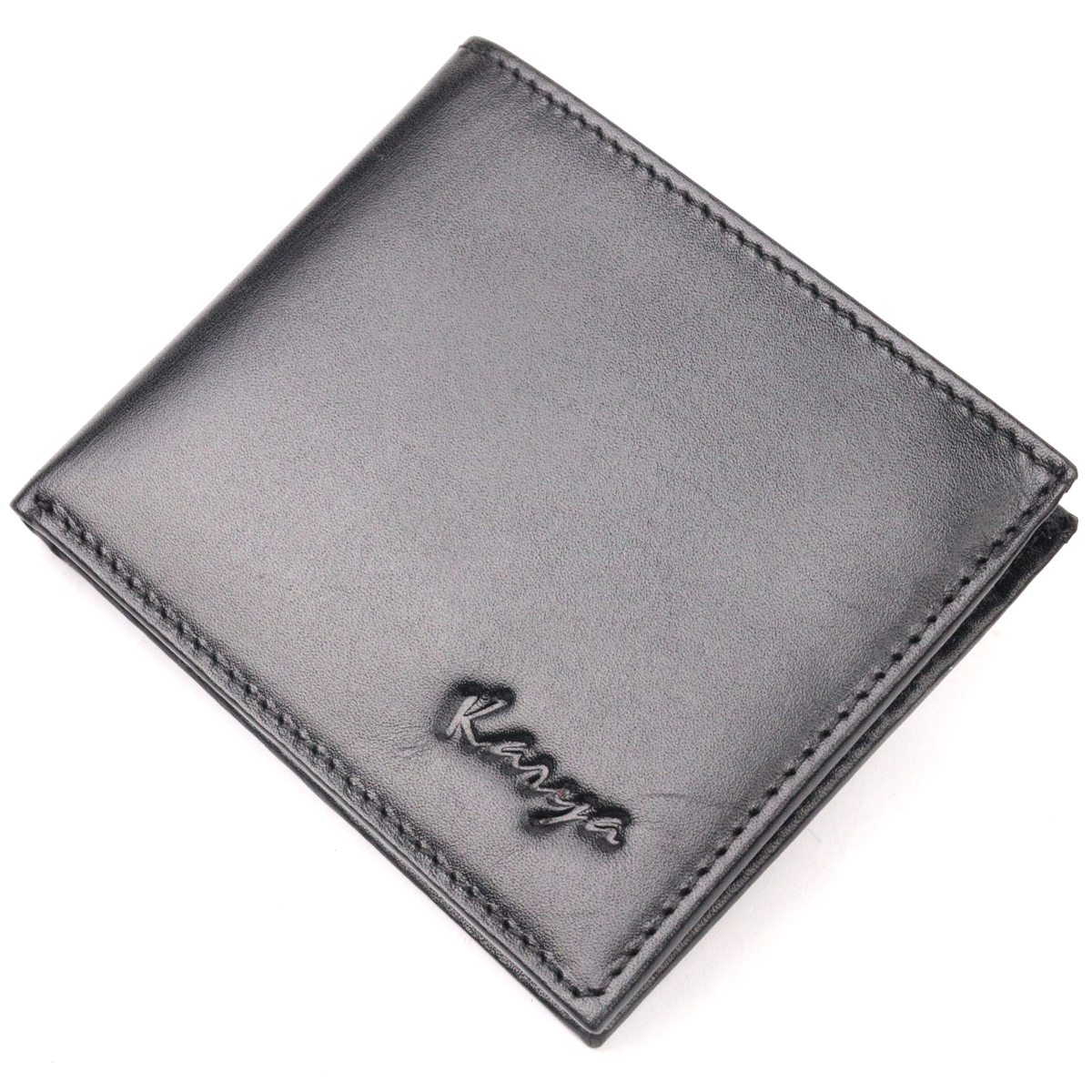 Красивый мужской зажим из гладкой кожи KARYA Черный