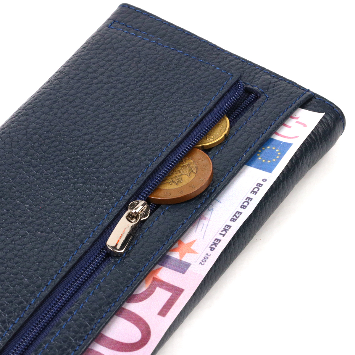 Зручне жіноче портмоне з натуральної шкіри флотар CANPELLINI Синє