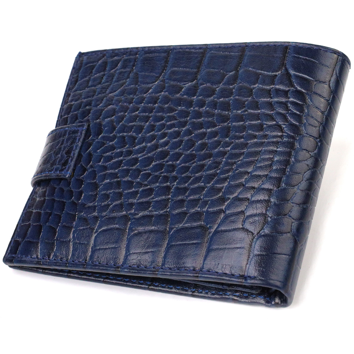 Гарний горизонтальний гаманець для чоловіків з натуральної шкіри з тисненням йод рептилію CANPELLINI Синий