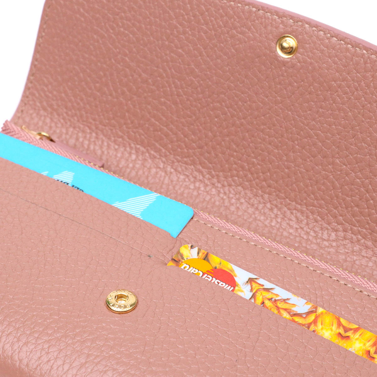 Відмінний жіночий гаманець з монетницею на блискавці з натуральної шкіри Tony Bellucci Пудровий