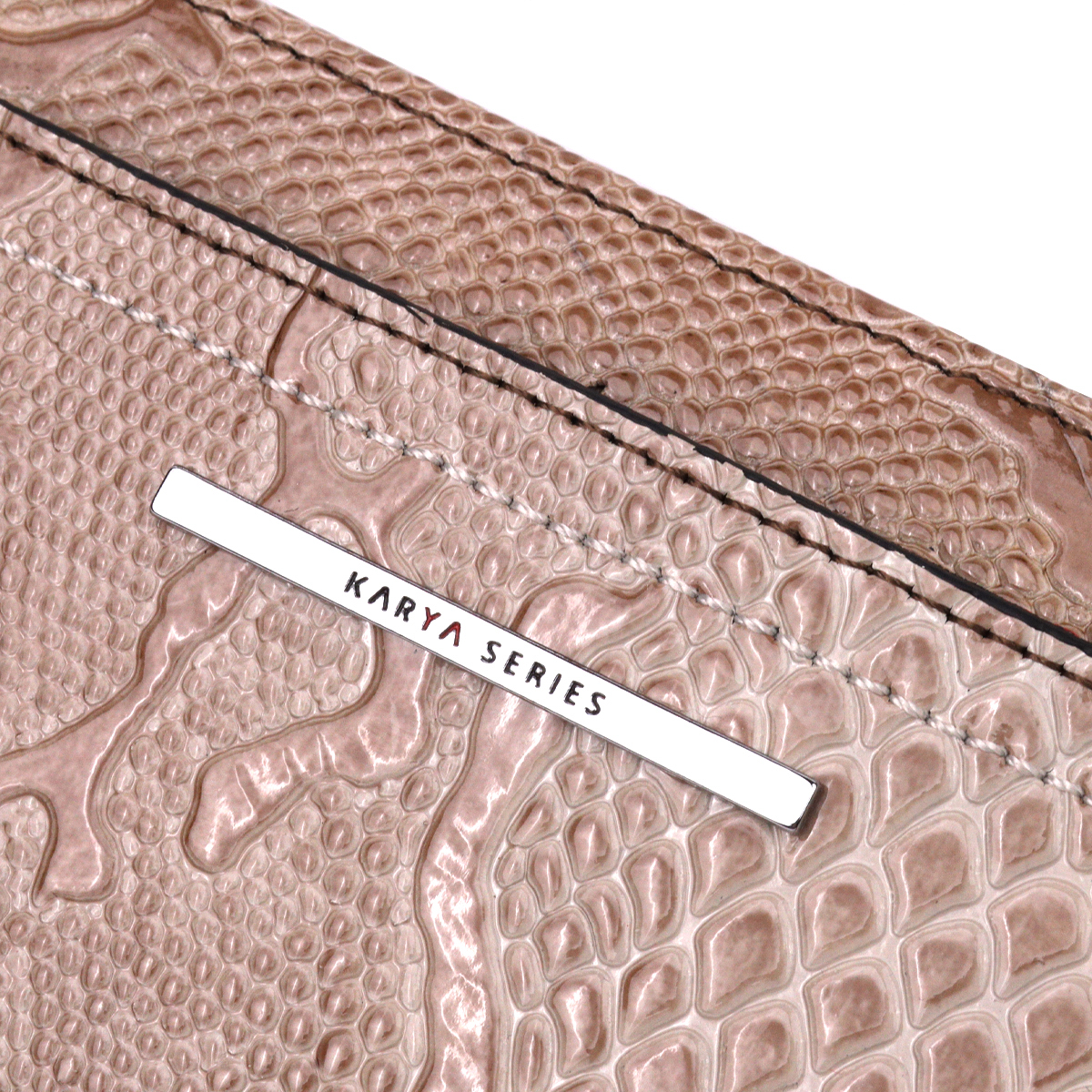 Стильный женский горизонтальный кошелек из натуральной фактурной кожи KARYA Бежевый