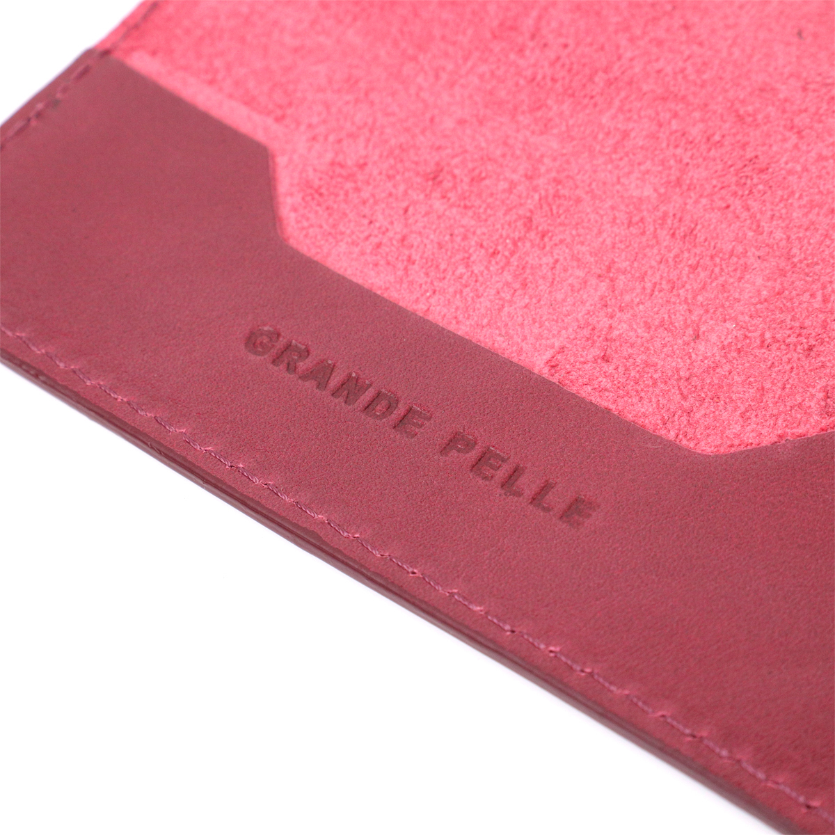 Відмінна шкіряна обкладинка на паспорт GRANDE PELLE Бордовий