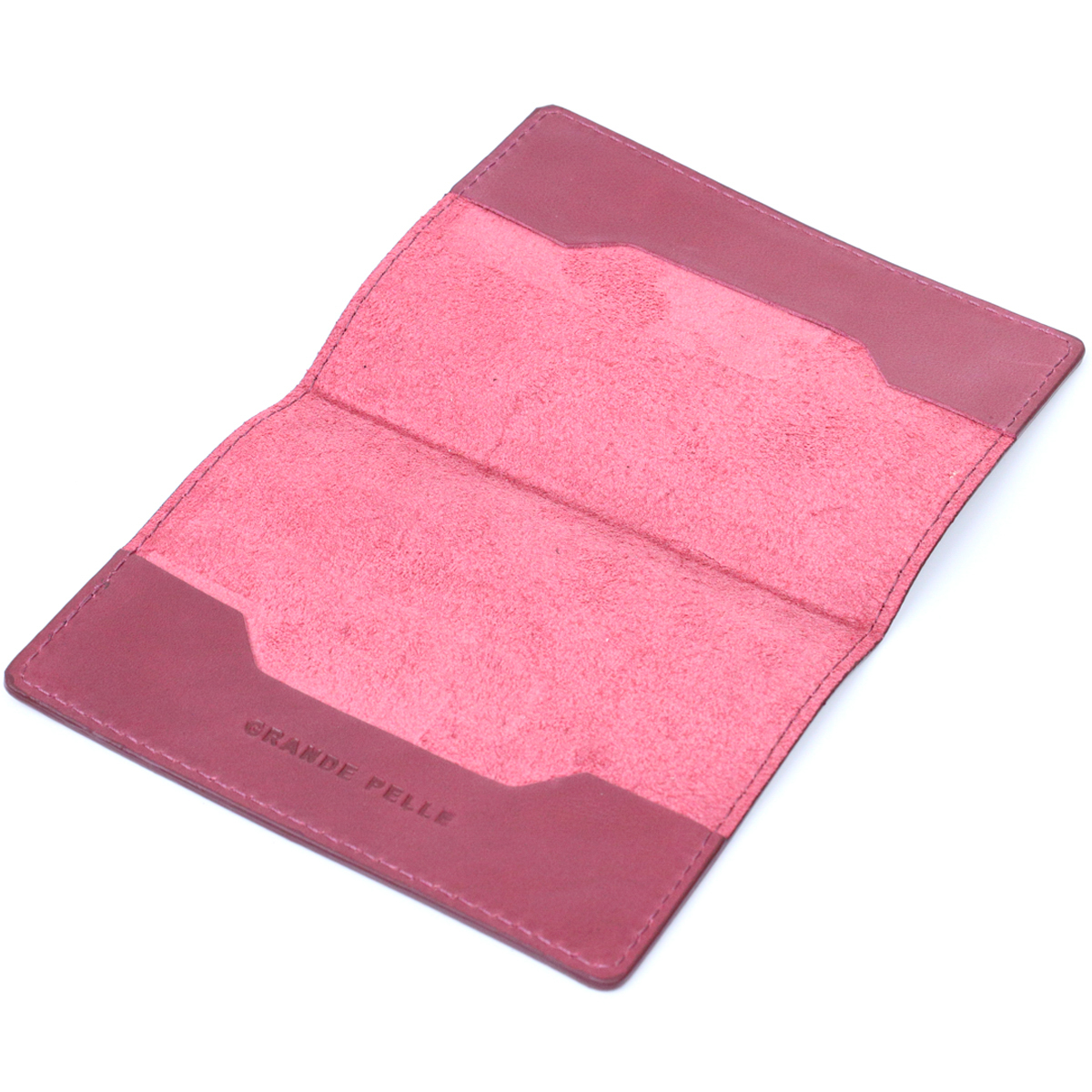 Відмінна шкіряна обкладинка на паспорт GRANDE PELLE Бордовий