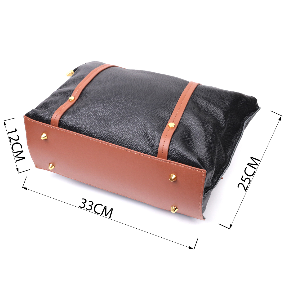 Дивовижна двокольорова сумка жіноча з натуральної шкіри Vintage Чорний