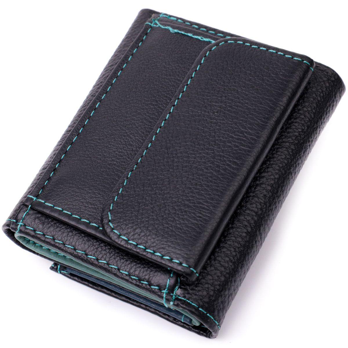 Жіночий невеликий гаманець з натуральної шкіри ST Leather Чорний
