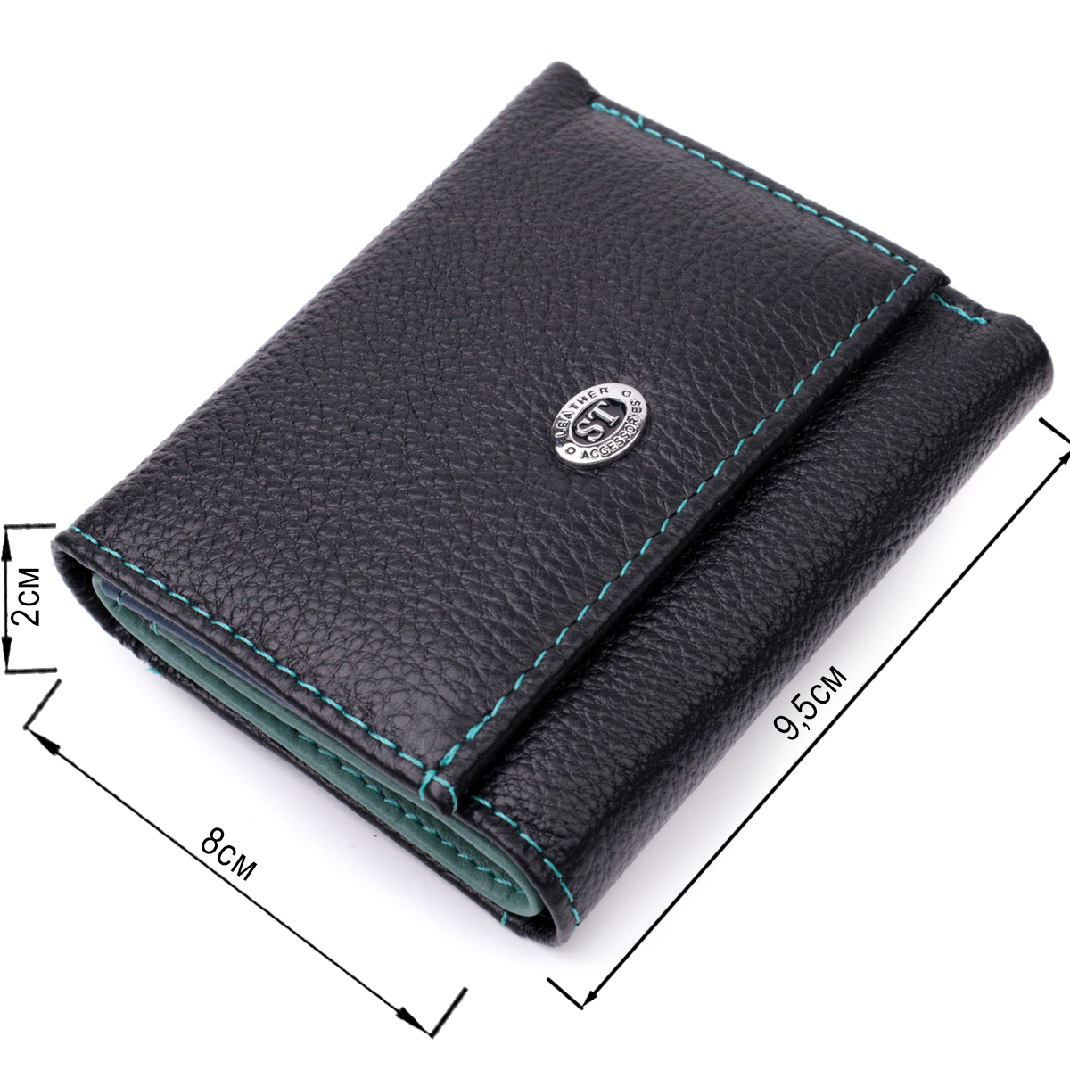 Жіночий невеликий гаманець з натуральної шкіри ST Leather Чорний