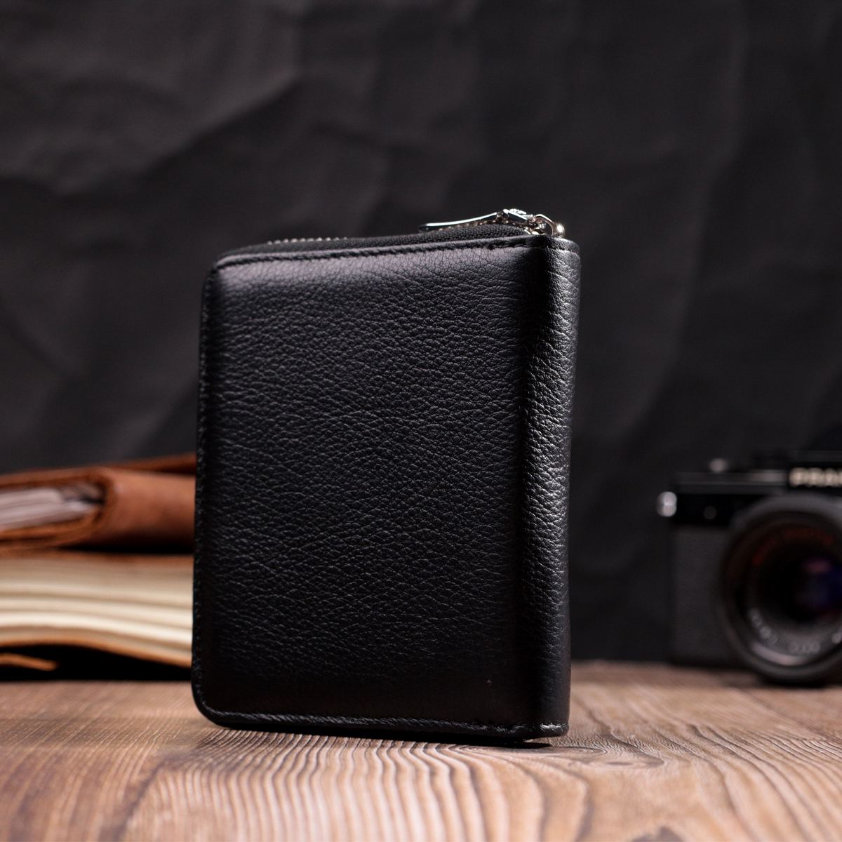 Відмінний жіночий гаманець з натуральної шкіри ST Leather Чорний