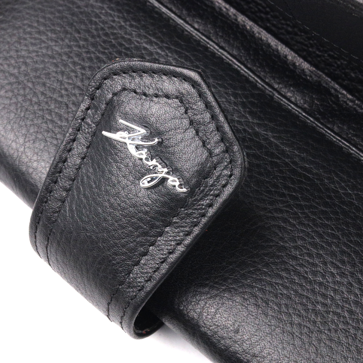 Стильный женский складной кошелек из натуральной кожи KARYA Черный