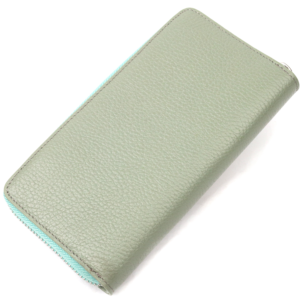 Незвичайний вертикальний жіночий гаманець із натуральної шкіри KARYA Сіро-блакитний