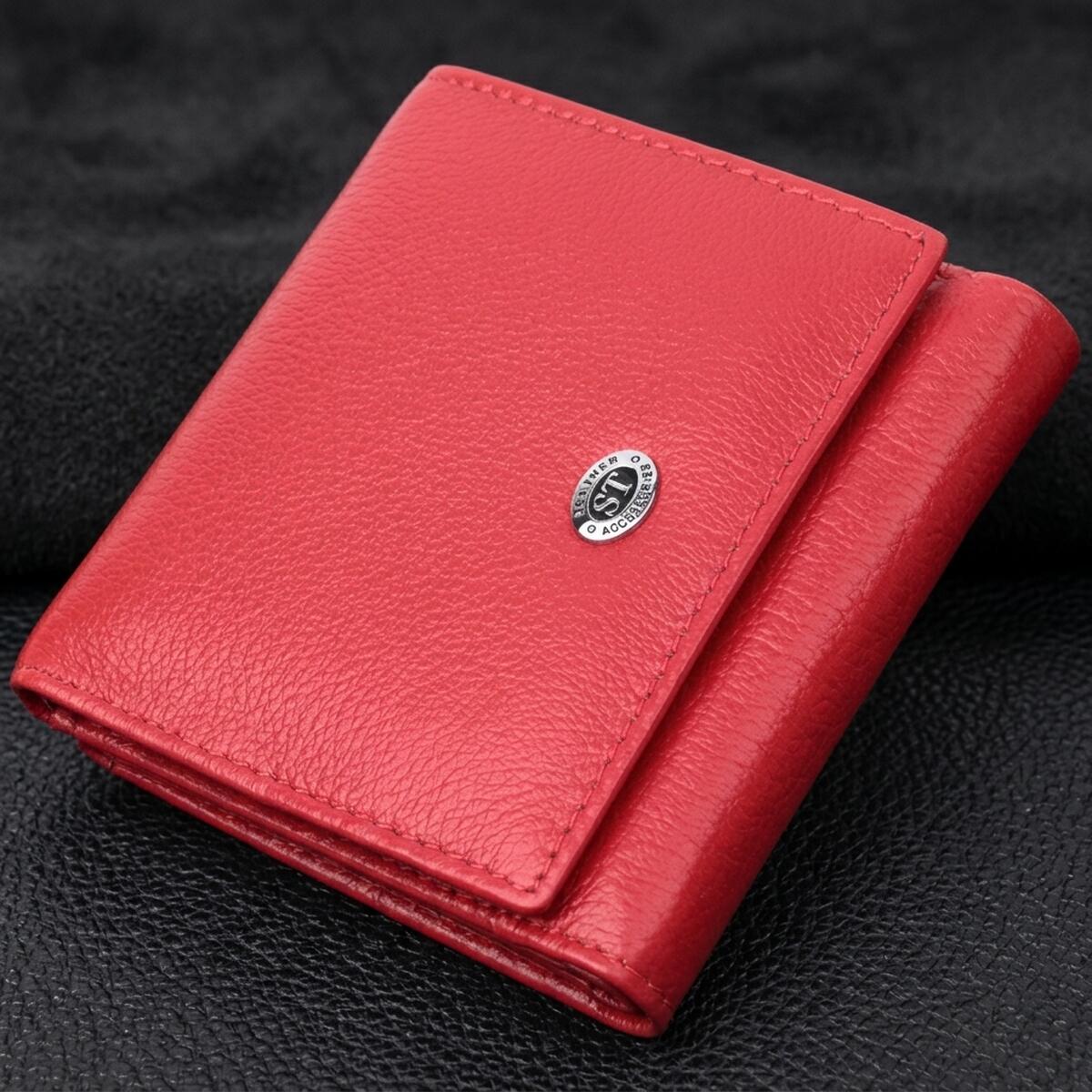 Зручний гаманець для жінок із натуральної шкіри ST Leather Червоний