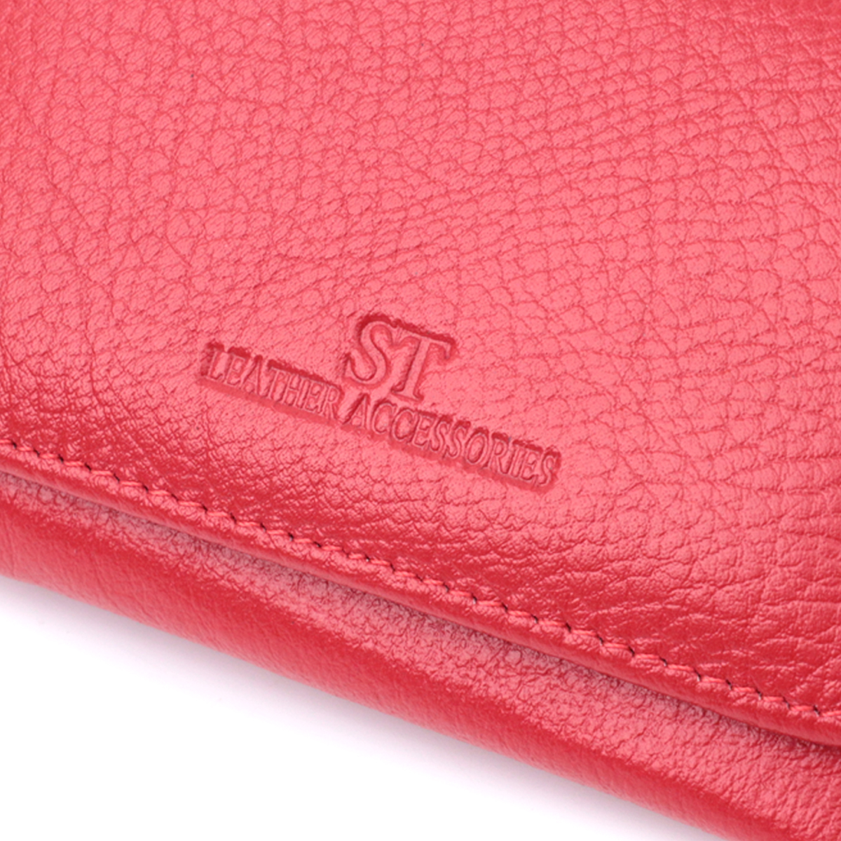 Жіноче портмоне з монетницею із натуральної шкіри ST Leather Червоний