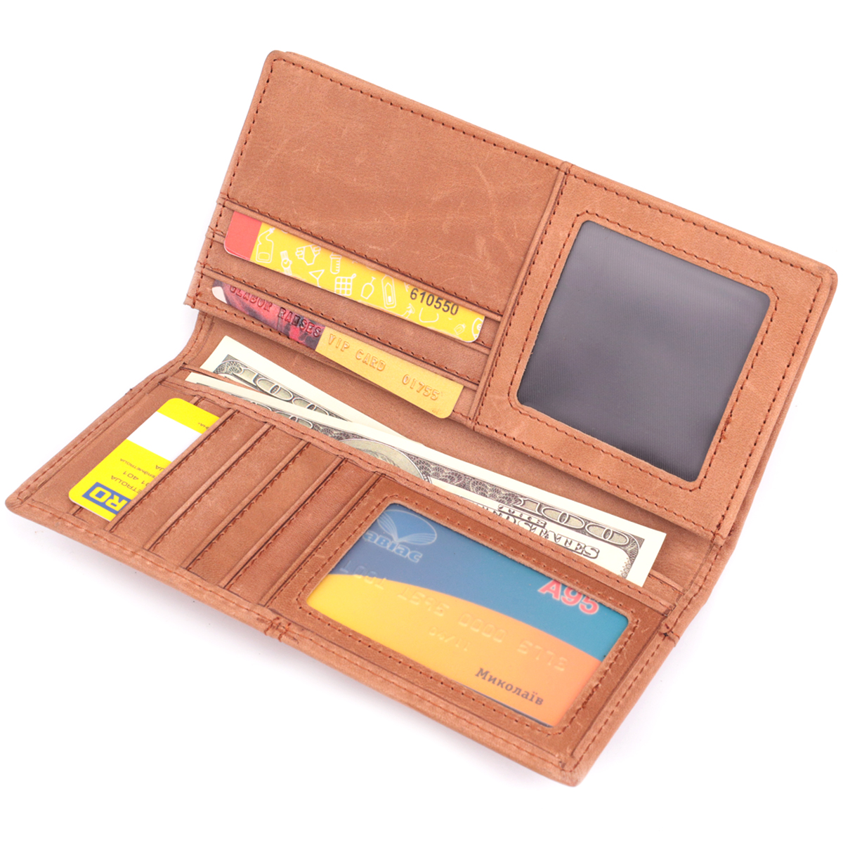 Гаманець унісекс у вінтажній натуральній шкірі Vintage Рудий